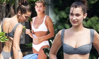 Bella Hadid, Hailey Baldwin khoe dáng gợi tình ở Miami
