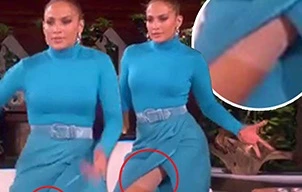 Jennifer Lopez hớ hênh khi diện váy xẻ cao nhảy sung