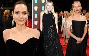Angelina lộng lẫy ‘thống lĩnh’ dàn mỹ nhân thảm đỏ ‘Oscar Anh quốc'