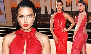 Adriana Lima quyến rũ với đầm đỏ tôn đường cong 'rực lửa'