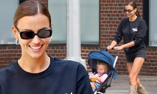 Đưa con đi dạo, Irina Shayk vẫn đẹp và thần thái như đang catwalk