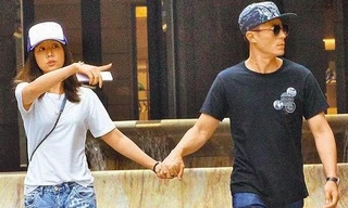 Vợ chồng Lâm Tâm Như – Hoắc Kiến Hoa tay trong tay xuống phố