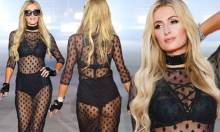 Paris Hilton trình diễn nội y xuyên thấu táo bạo ở Ý