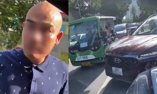 Xác minh clip người đàn ông lái xe ngược chiều, tự xưng ‘chánh thanh tra’, thách thức, nhổ nước bọt