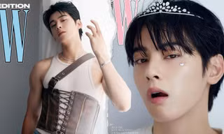 Cha Eun Woo đội vương miện giống Song Hye Kyo trên bìa tạp chí W tháng 9