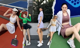 Mỹ nhân Việt trên sân pickleball: Tiểu Vy, Đỗ Hà chuộng kiểu váy "hot trend"