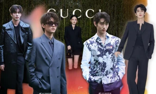 Trương Lăng Hách, Tống Uy Long khiến dân mạng "sốc visual" tại triển lãm Gucci
