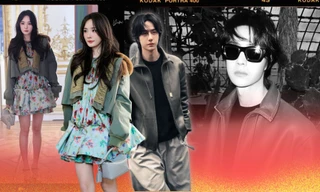 Bộ đôi đại sứ Dương Mịch, Vương Nhất Bác chọn style đối lập tại show Loewe