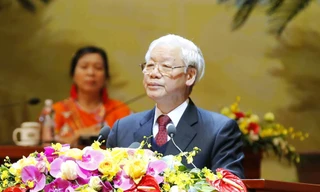 Tổng Bí thư, Chủ tịch nước Nguyễn Phú Trọng phát biểu tại Đại hội Hội Nông dân Việt Nam. Ảnh: Quang Vinh