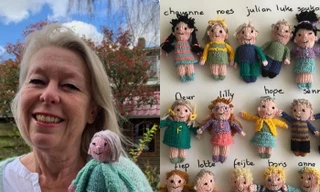 cô giáo đan búp bê hình học siinh