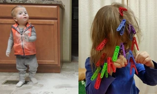 trò đùa tinh nghịch của trẻ nhỏ