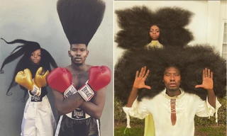 Cha con người đàn ông có mái tóc lạ kỳ nhất thế giới