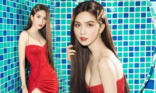 Ngọc Trinh lại 'thiêu đốt' ánh nhìn với váy bó sát trễ ngực