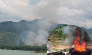 Hiện trường vụ máy bay quân sự rơi ở Khánh Hòa