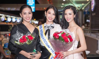 Hoa hậu Tiểu Vy ra sân bay tiễn Thùy Tiên đi thi Miss International
