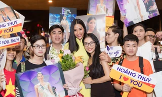 Hoa hậu Khánh Vân cùng đông đảo fan đón Hoàng Thùy trở về từ Miss Universe