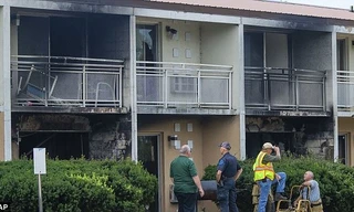 Nhà nghỉ gồm 27 phòng và đều có khách vào thời điểm xảy ra cháy. Ảnh: AP 