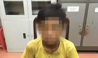 Điểu Long tại thời điểm bị công an tạm giữ. Ảnh: T. N.