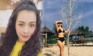 Ảnh bikini hiếm của cựu siêu mẫu Thúy Hằng sau 5 năm 'không dám' diện đồ hở