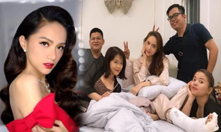 Hương Giang gặp chấn thương khi tập luyện và phải bó bột chân 