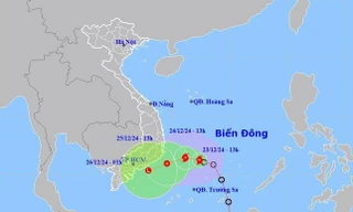 Bão số 10 sẽ đi vào vùng biển Khánh Hòa đến Bình Thuận từ sáng mai
