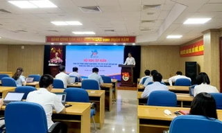 Anh Ngô Văn Cương, Bí thư T.Ư Đoàn, Chủ nhiệm Ủy ban Kiểm tra T.Ư Đoàn phát biểu tại Hội nghị.