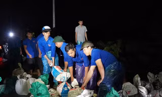 Thanh niên Hà Nội xuyên đêm gia cố đê, di dời người dân khỏi vùng ngập lụt
