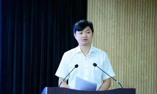 Anh Nguyễn Minh Triết, Bí thư T.Ư Đoàn, Chủ tịch Hội SVVN phát biểu tại hội nghị. Ảnh: Dương Triều