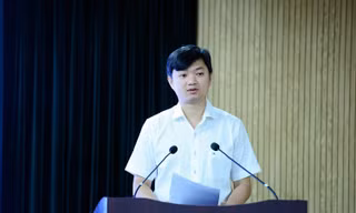Anh Nguyễn Minh Triết, Bí thư T.Ư Đoàn, Chủ tịch Hội SVVN phát biểu tại hội nghị. Ảnh: Dương Triều