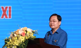 Anh Nguyễn Anh Tuấn, Ủy viên T.Ư Đảng, Bí thư thứ nhất T.Ư Đoàn phát biểu khai mạc hội nghị. Ảnh: Bảo Anh