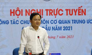 Anh Nguyễn Anh Tuấn, Ủy viên T.Ư Đảng, Bí thư thứ nhất T.Ư Đoàn, Chủ tịch T.Ư Hội LHTN Việt Nam tại hội nghị sơ kết công tác chuyên môn 6 tháng đầu năm và triển khai trọng tâm công tác 6 tháng cuối năm 2021.