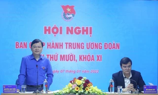 Anh Nguyễn Anh Tuấn, Bí thứ nhất T.Ư Đoàn phát biểu khai mạc Hội nghị BCH T.Ư Đoàn lần thứ 10, khóa XI 