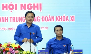 Anh Nguyễn Anh Tuấn, Bí thư thứ nhất T.Ư Đoàn, Chủ tịch T.Ư Hội LHTN Việt Nam phát biểu tại hội nghị. Ảnh: Bảo Anh