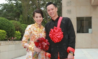 Hồ Hạnh Nhi và chú rể.