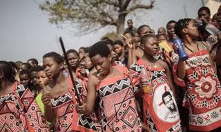 Những thiếu nữ Swaziland trong sự kiện tuyển vợ của nhà vua. Ảnh: AFP