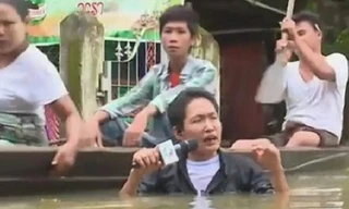 Hình ảnh phóng viên Lin đã được chia sẻ rộng rãi trên khắp các trang mạng xã hội