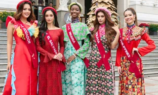 Dàn người đẹp quốc tế mặc áo dài khám phá TPHCM