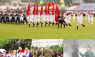  Tổng duyệt diễu binh trong ngày đại lễ (ảnh lớn), những hoạt động chào mừng, tri ân trước và trong ngày 7/5. Ảnh: pv