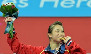 Dương Thúy Vi là VĐV mang về tấm HCV đầu tiên cho Đoàn TTVN ở cả SEA Games 27 lẫn ASIAD 17. Ảnh: VSI