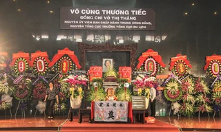 Lễ tang bà Võ Thị Thắng được tổ chức tại Nhà tang lễ Bộ Quốc phòng phía Nam vào sáng 23/8.