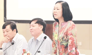 Bà Trương Thị Mai phát biểu tại hội thảo. Ảnh: Công Khanh