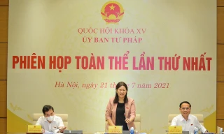 Chủ nhiệm Uỷ ban Tư pháp Lê Thị Nga chủ trì phiên họp toàn thể lần thứ nhất