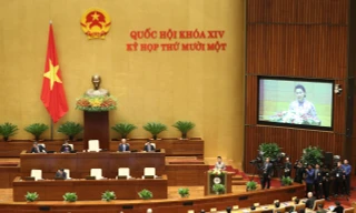 Chủ tịch Quốc hội Nguyễn Thị Kim Ngân phát biểu tại phiên khai mạc. Ảnh Như Ý