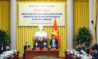 Văn phòng Chủ tịch nước tổ chức họp báo công bố Lệnh của Chủ tịch nước công bố các luật đã được Quốc hội khóa XV, kỳ họp thứ 2 thông qua