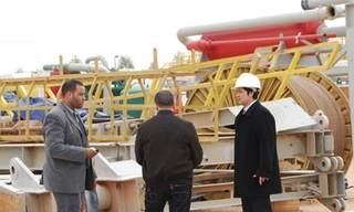 Trịnh Văn Lâm tại nơi tập kết vật liệu khoan