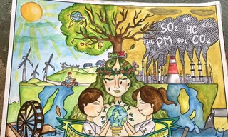 Học sinh Đắk Lắk vẽ tranh bảo vệ môi trường