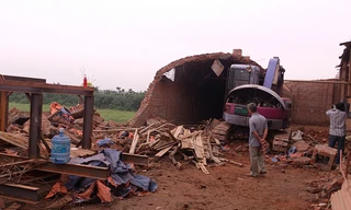 Hiện trường vụ tai nạn lao động. Ảnh: Tuấn Nguyễn