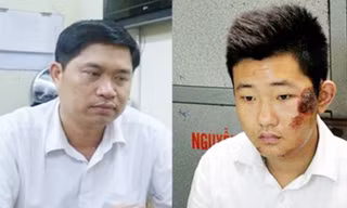 Hai bị cáo Nguyễn Mạnh Tường sĩ Tường (trái) và Đào Quang Khánh 