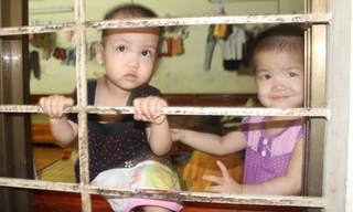 Các em nhỏ ở chùa Bồ Đề sáng 22/8.