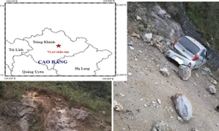 Tâm chấn trận động đất lúc 6h49 phút sáng nay tại huyện Trùng Khánh, Cao Bằng (ảnh nhỏ)